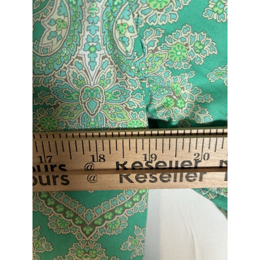 J.Crew Collection Womens 12 Green Paisley Long Sleeve Button Down Shirt Top - Picture 6 of 9